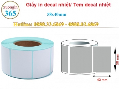 Giấy in decal nhiệt K58x40