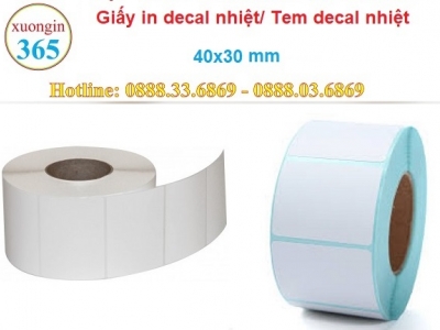Giấy in decal nhiệt K40x30mm