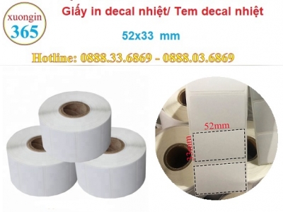 Giấy in decal nhiệt K52x33
